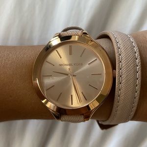 MK Blush Nude band with Rose Gold Watch